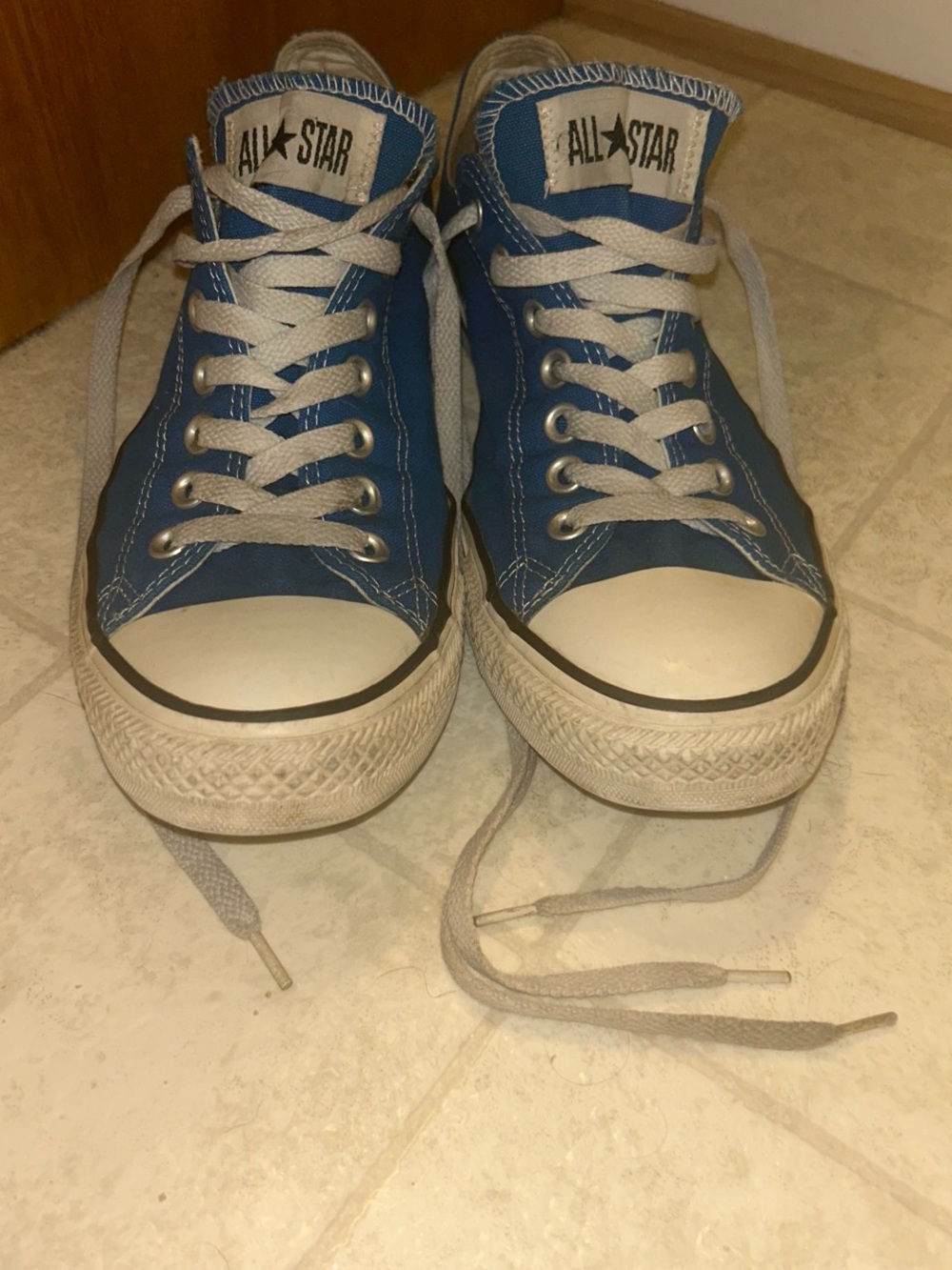 Converse Blue Canvas Low-Top Sneakers